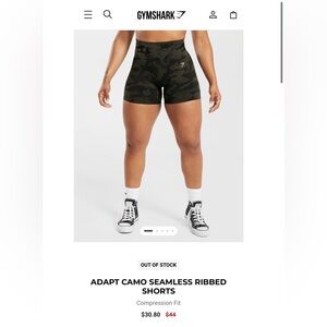 Gymshark Adapt Camo Seamless Ribbed Shorts - Black